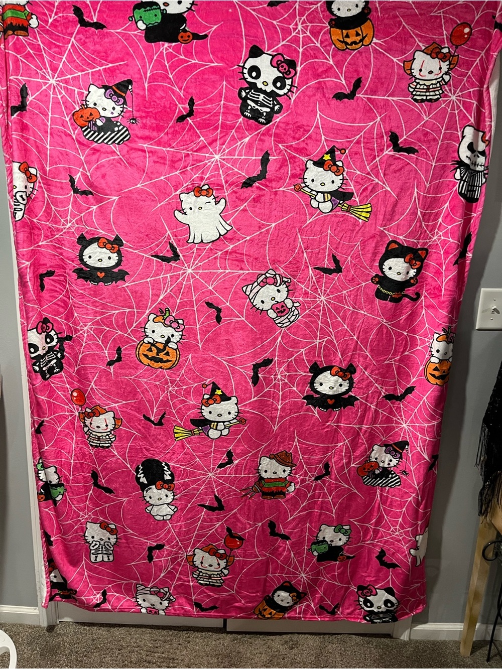 Hello Kitty inspired Halloween blanket 60x80